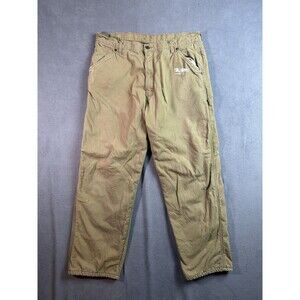 Wrangler brown Fleece Lined Carpenter Pants Outdoor Winter Khaki Pants 36x29